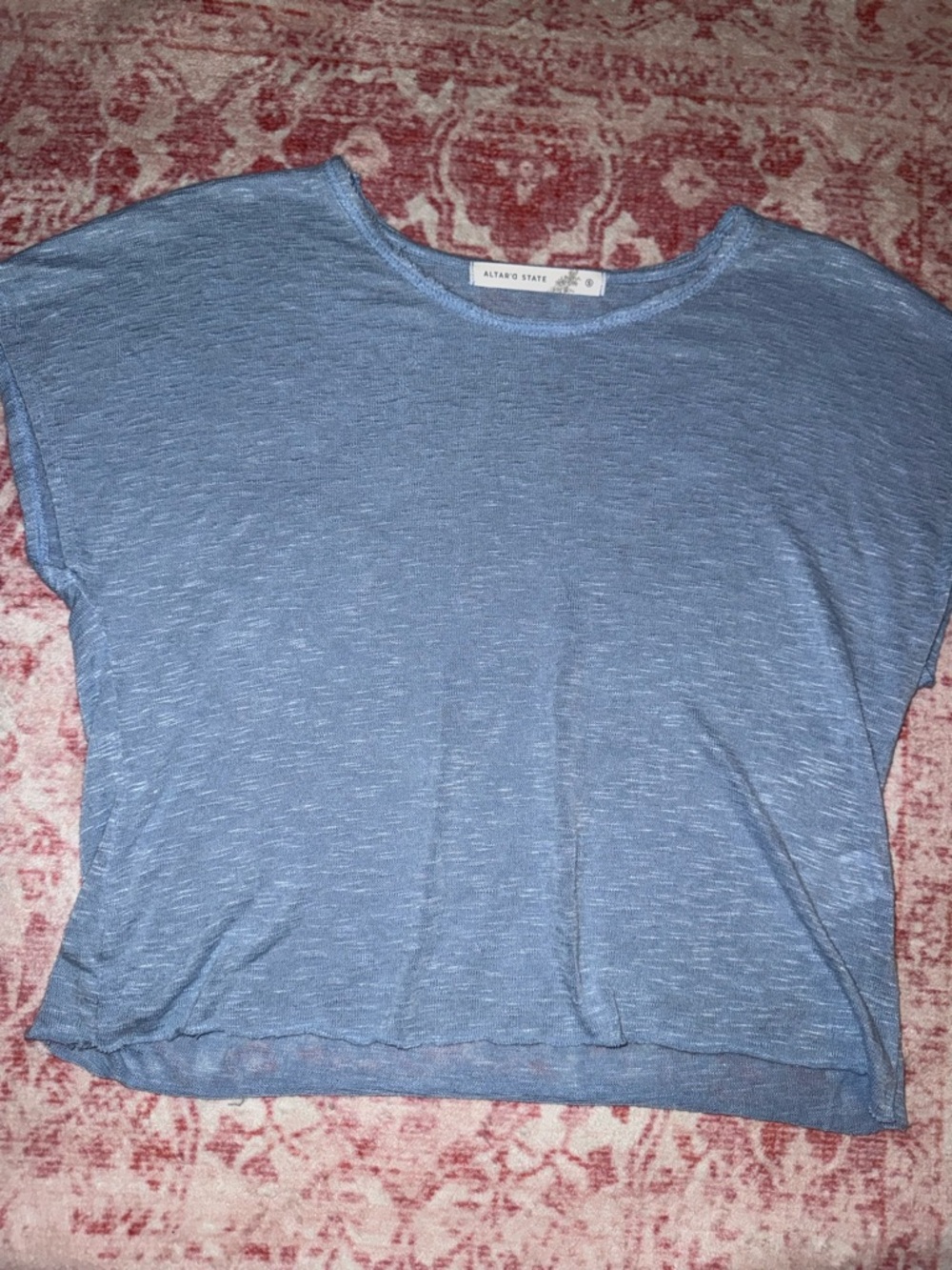 Altar'd State Heathered Sky Blue Short Sleeve Tee